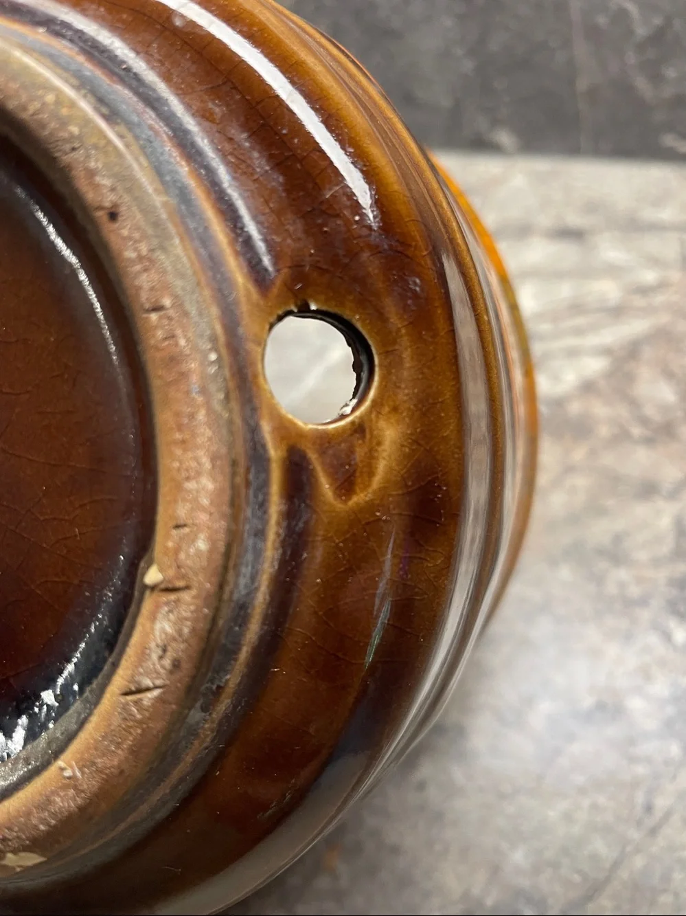 Handcrafted Drip Glaze Brown & Orange Ceramic planter